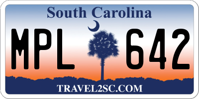 SC license plate MPL642