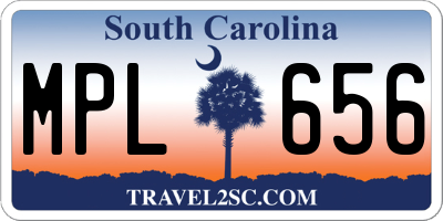 SC license plate MPL656