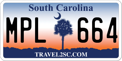 SC license plate MPL664