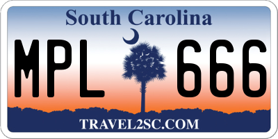 SC license plate MPL666