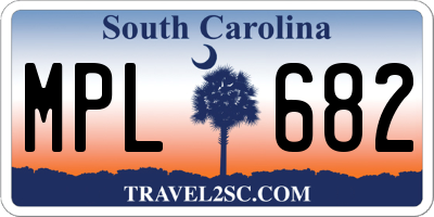 SC license plate MPL682