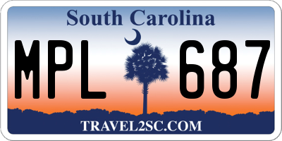 SC license plate MPL687