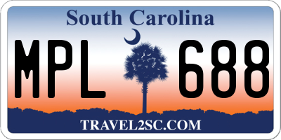 SC license plate MPL688