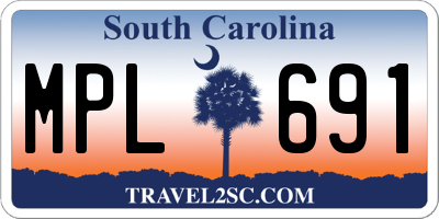SC license plate MPL691