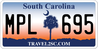 SC license plate MPL695