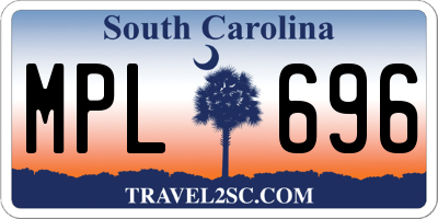 SC license plate MPL696