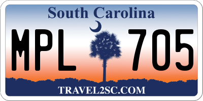 SC license plate MPL705