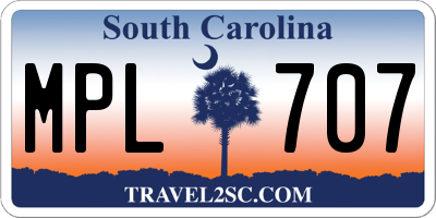 SC license plate MPL707