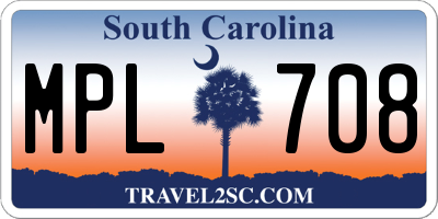 SC license plate MPL708