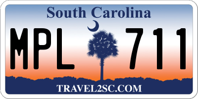 SC license plate MPL711