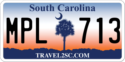 SC license plate MPL713