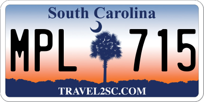 SC license plate MPL715