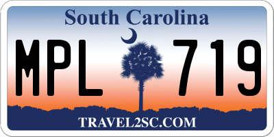 SC license plate MPL719