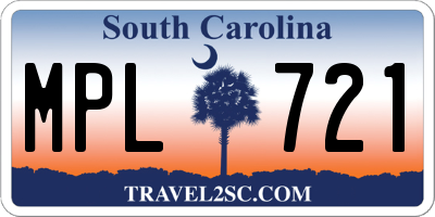 SC license plate MPL721