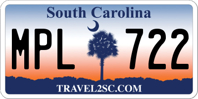 SC license plate MPL722