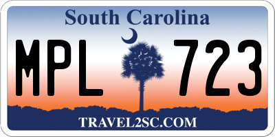 SC license plate MPL723