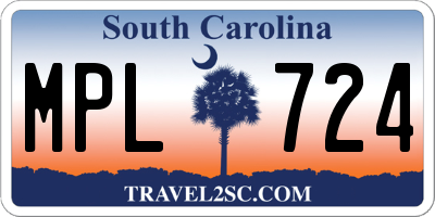 SC license plate MPL724