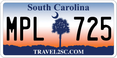 SC license plate MPL725
