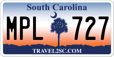 SC license plate MPL727