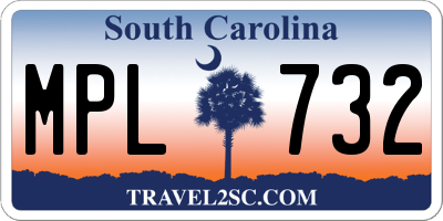 SC license plate MPL732