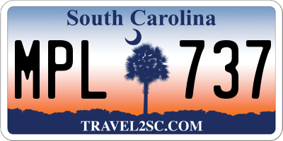 SC license plate MPL737