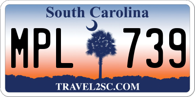SC license plate MPL739