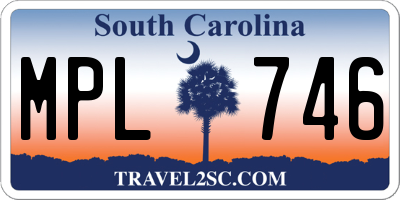 SC license plate MPL746