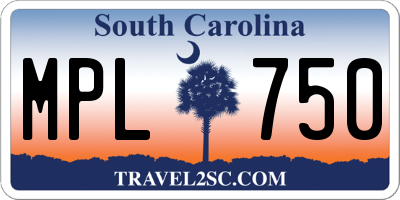 SC license plate MPL750