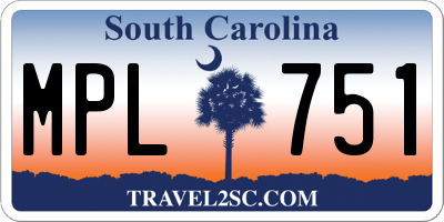 SC license plate MPL751