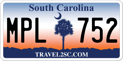 SC license plate MPL752