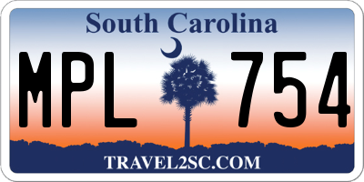 SC license plate MPL754