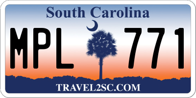 SC license plate MPL771