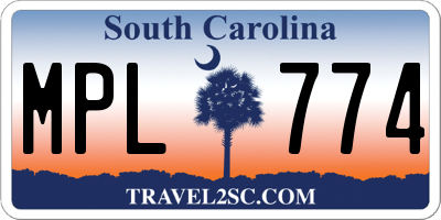 SC license plate MPL774