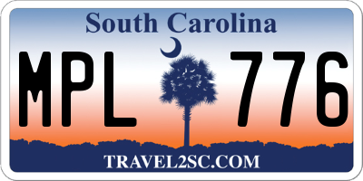 SC license plate MPL776