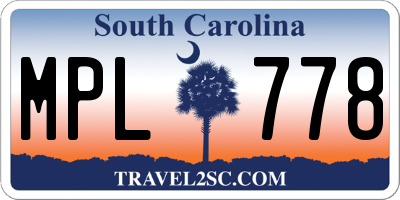 SC license plate MPL778