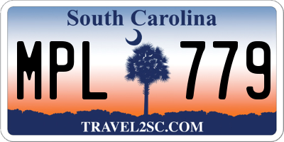 SC license plate MPL779