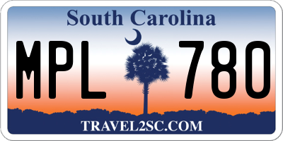 SC license plate MPL780