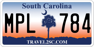 SC license plate MPL784