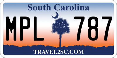 SC license plate MPL787