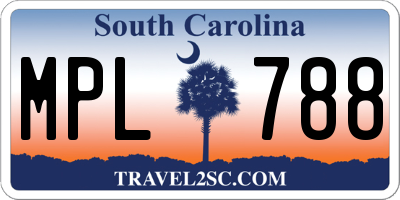 SC license plate MPL788