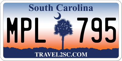 SC license plate MPL795