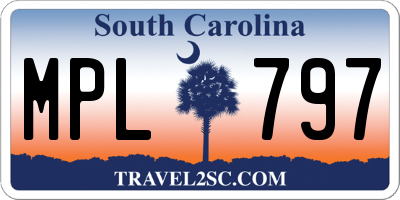 SC license plate MPL797