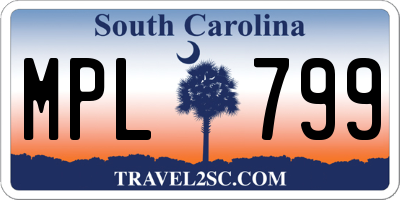 SC license plate MPL799