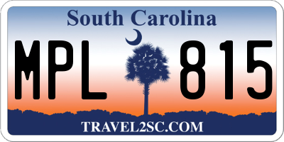 SC license plate MPL815