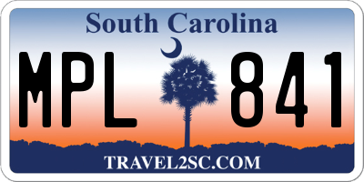 SC license plate MPL841