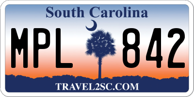 SC license plate MPL842