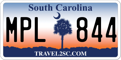 SC license plate MPL844