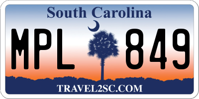 SC license plate MPL849
