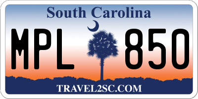 SC license plate MPL850
