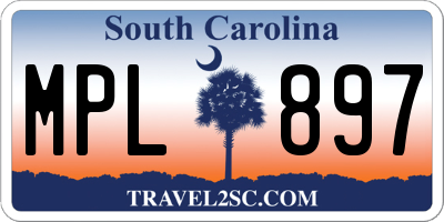 SC license plate MPL897